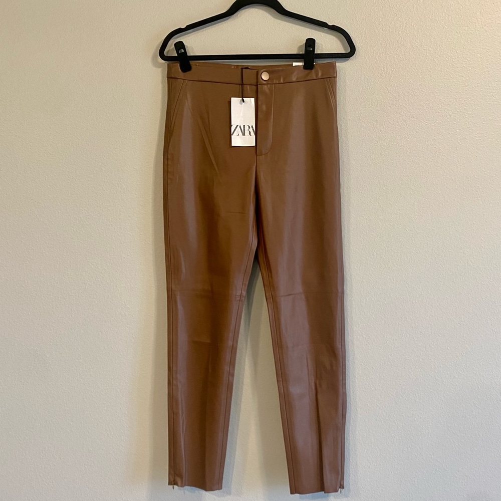 Zara Brown Leather Pants